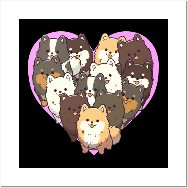Pomeranian Dog Heart Wall Art by Psitta